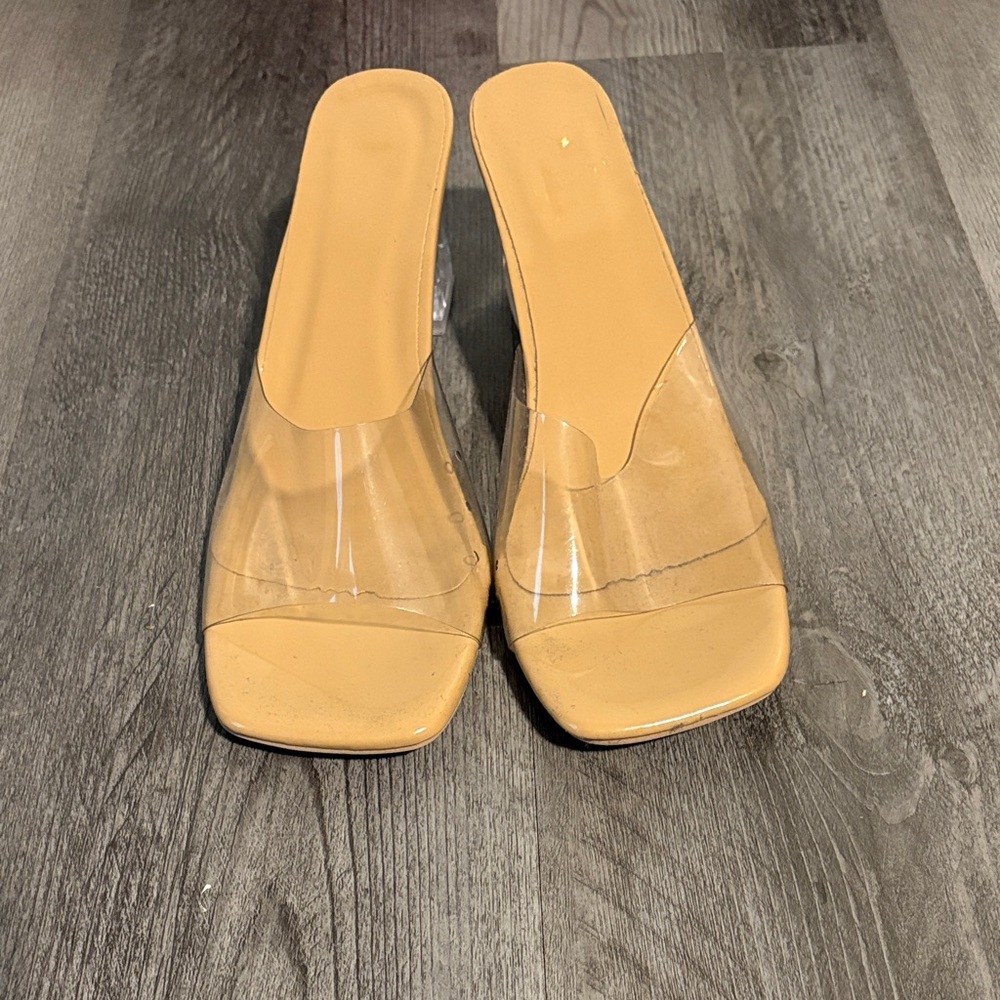 SHEIN Transparent Tan heels